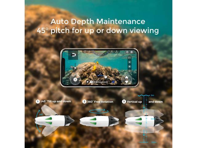 Youcan Robot BW Space Pro Professional Underwater Drone with 6X Zoom 4K UHD Camera for Real Time Viewing,Posture Lock,Stable Signal,100M Tether